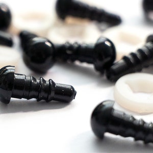 6mm Black Safety Eyes  (25 or 50 pairs)