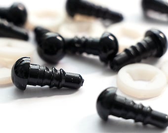 Schwarze Sicherheitsaugen (6 mm) (25 oder 50 Stück)