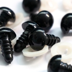 12mm Black Safety Eyes  (25 or 50 pairs)
