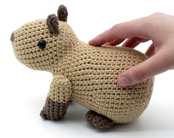 READY to SHIP - Amigurumi Capybara - crochet guinea pig plush, cute amigurumi rodent, crochet animal toy, crochet capybara plushie