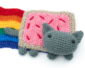 CROCHET PATTERN Amigurumi Pop Tart Cat, Nyan Cat Scarf by MevvSan [PDF Instant Download]