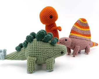 PATTERN BUNDLE Amigurumi Dinosaur Crochet Pattern Bundle #1 by MevvSan [PDF Instant Download]