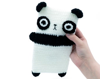 CROCHET PATTERN - Amigurumi Panda Bear Black and White Kindle Carry Case by MevvSan [PDF Instant Download]