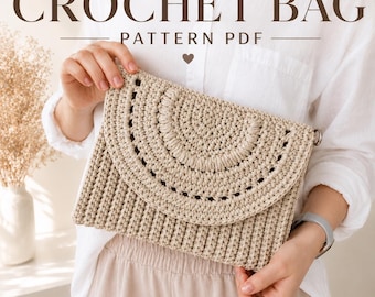 Crochet Bag Pattern PDF – Shoulder Bag & Crossbody Purse Tutorial with Video | Instant Download
