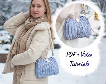 Crochet Pattern “Seashell” Bag + Video Guide – Easy Cord Purse Tutorial – PDF Download