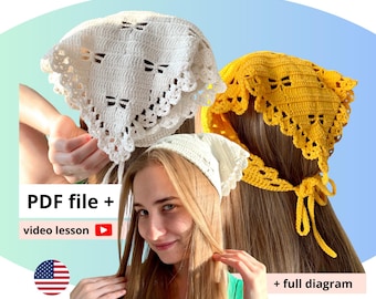 Relaxing Crochet Triangle Headscarf Pattern – Dragonfly Stitch DIY Project