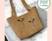 Crochet Dragonfly Tote Bag Pattern | DIY Video Tutorial & PDF Guide | Handmade Bag for Everyday Use or Gifting