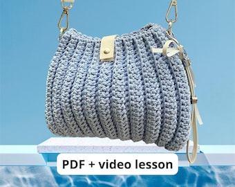 Seashell Bag Crochet Pattern with Step-by-Step Videos – Easy Modern Cord Bag PDF
