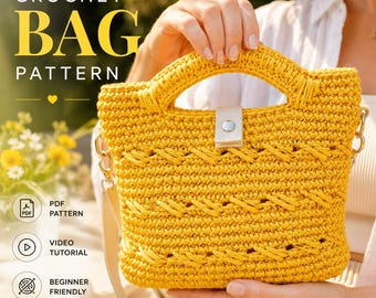 Crochet Bag Pattern PDF, Waves Handbag Tutorial (Video Included)
