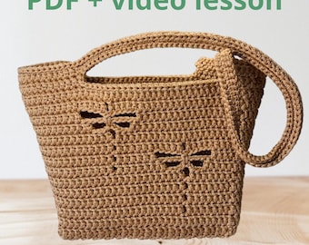 Crochet Dragonfly Tote Bag Pattern | DIY Video & PDF Guide