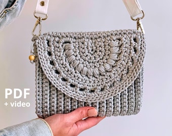 Crochet Crossbody Bag & Clutch – Step-by-Step PDF Tutorial with Video Lessons