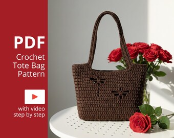 Crochet Dragonfly Tote Bag Pattern | Video Tutorial (PDF Guide)
