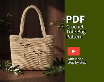 DIY Crochet Dragonfly Tote Bag Pattern | Video Guide & PDF Download