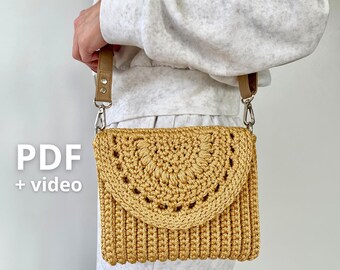 Crochet Clutch & Crossbody Bag – Step-by-Step PDF Tutorial with Video Lessons