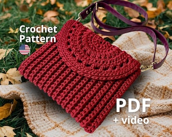 Crochet Clutch & Crossbody Bag – Step-by-Step PDF Tutorial with Video Lessons