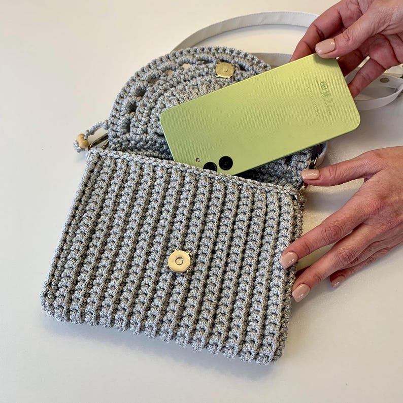 Crochet Crossbody Bag & Clutch – Step-by-Step PDF Tutorial with Video Lessons image 6