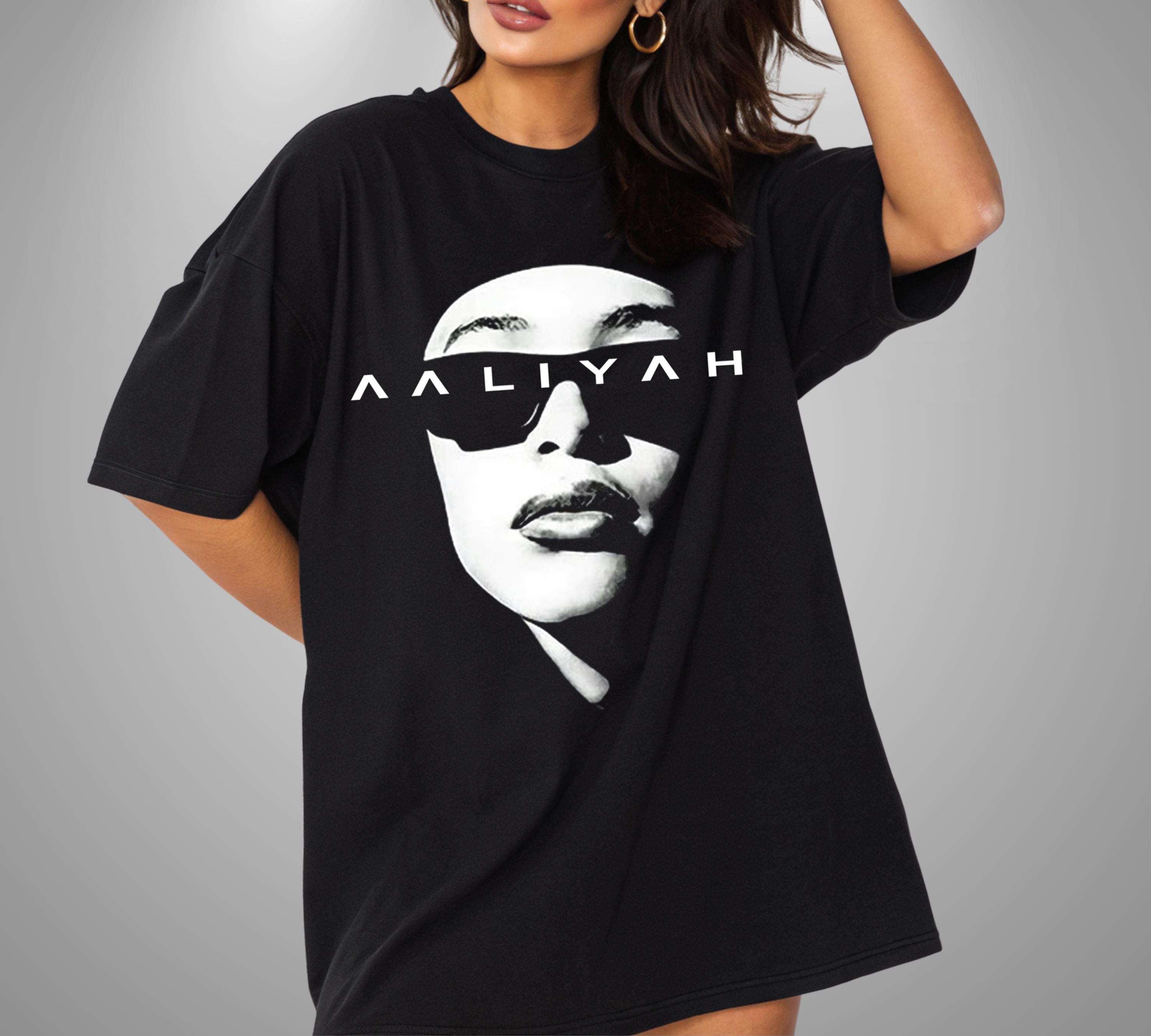 Aaliyah Minimal Black & White Sweatshirt, Classic Aaliyah Unisex T