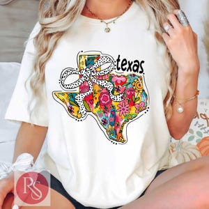 Camiseta floral con el logo de Texas, camiseta del estado de Texas, camisetas con el mapa de Texas, camiseta del estado de origen, camiseta del orgullo texano, camiseta del vaquero texano
