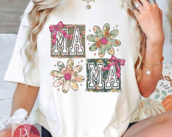 Camiseta retro floral para mamá, camiseta para el Día de la Madre, camiseta para mamá, camiseta femenina para mamá, camiseta floral para mamá, camiseta para mamá, regalo para el Día de la Madre