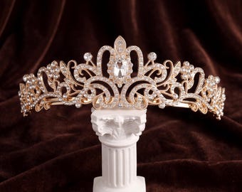 Silber Kristall Hochzeit Tiara, Braut Strass Krone, königlicher Prinzessin Kopfschmuck, Kamm Krone