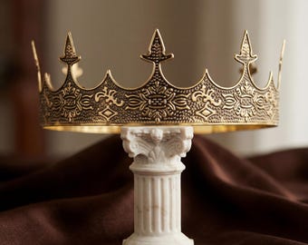 Retro Tiara, Men's Medieval King Crown, Regal Gold/Silver Royal Crown, Gothic crown for men, Renaissance Costume