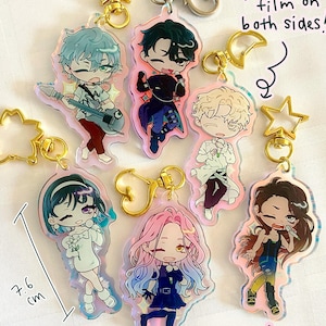 Llaveros holográficos de Alien Stage / Ivan, Till, Mizi, Luka, Hyuna, Sua / Mercancía de ALNST / Llaveros de anime de 7,6 cm