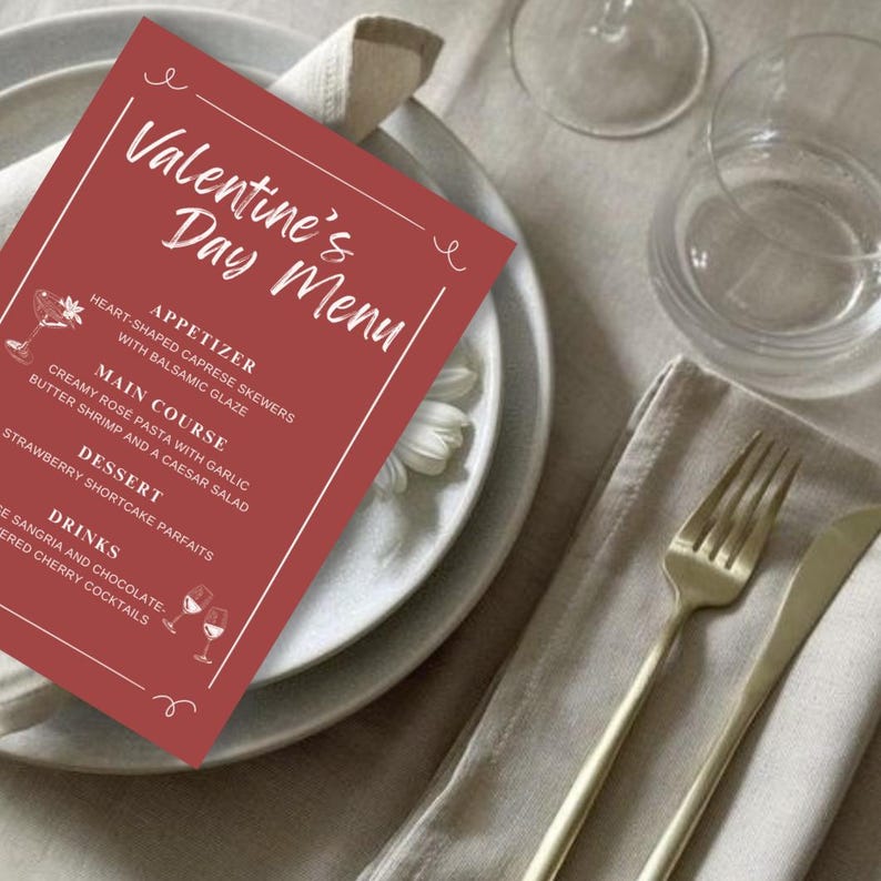 GALENTINE'S DAY MENU Valentines Party Menu, Galentines Menu, Valentine ...