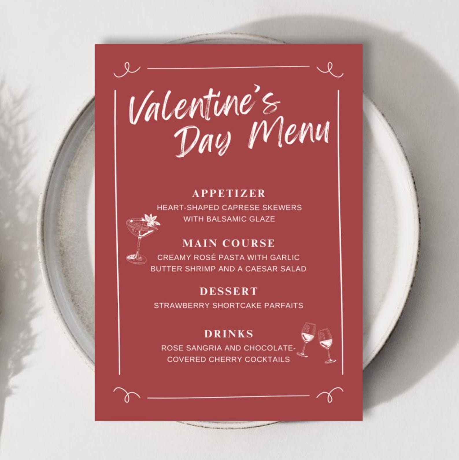 GALENTINE'S DAY MENU | Valentines Party Menu, Galentines Menu ...