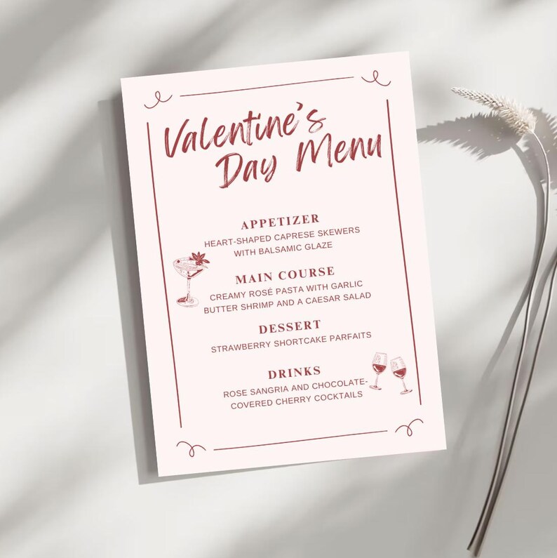 GALENTINE'S DAY MENU Valentines Party Menu, Galentines Menu, Valentine ...