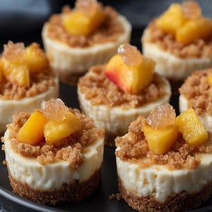 BEST RECIPE For Irresistible Mini Peach Cobbler Cheesecakes (Printable PDF)