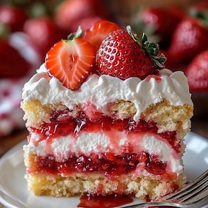 Best Strawberry Shortcake Layer Cake Recipe PDF | Moist Vanilla Cake with Fresh Berries | Printable Fruit Cake Dessert  |  Digital  Download