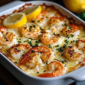 Shrimp Scampi Casserole Recipe: Cheesy Garlic Butter (PDF Download)
