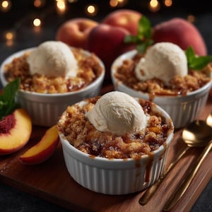 BEST RECIPE For Warm & Delicious Individual Peach Crisp (Printable PDF)