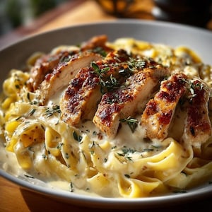 BEST RECIPE For Classic Creamy Chicken Fettuccine Alfredo  (Printable PDF)