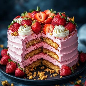 BEST RECIPE For Homemade Classic Strawberry Shortcake Layer Cake Recipe (Printable PDF)