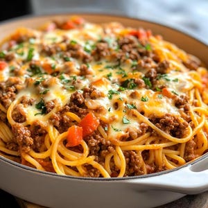 Baked Spaghetti Recipe: Rich Meat Sauce Casserole (Printable PDF)
