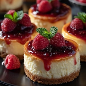 Mini Raspberry Cheesecake Recipe PDF | New York Style Cheesecake Cups | Small-Batch Dessert | Easy Party Cheesecake Recipe| Instant Download