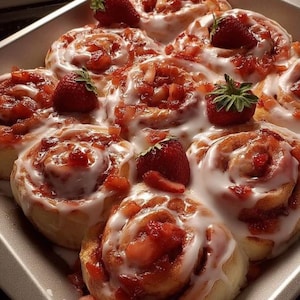 Strawberry Sweet Rolls Recipe: Fruity Cream Cheese Glaze (Printable PDF)