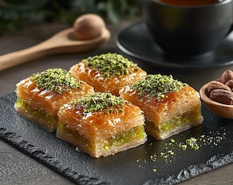 Pistachio Baklava Recipe PDF – Easy Middle Eastern Dessert – Honey Phyllo Pastry – Turkish Greek Sweet – Homemade Baklava