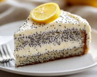 Zitronen-Mohn-Kuchen Rezept - cremiges Dessert (Digitaler Download)