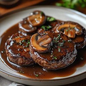 BEST RECIPE For Gourmet Pan-Seared Steak with Creamy Mushroom Sauce Recipe (Printable PDF)