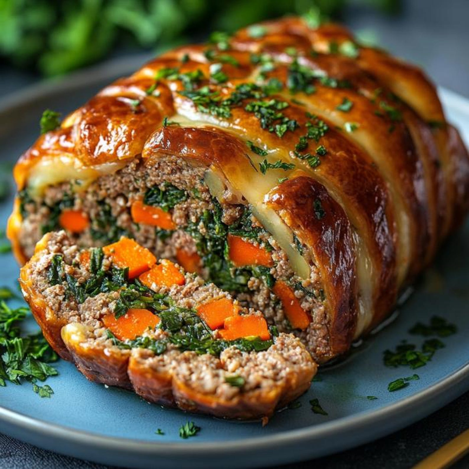 EASY RECIPE for Stuffed Meatloaf Braid : Savory Dinner (PDF Download ...