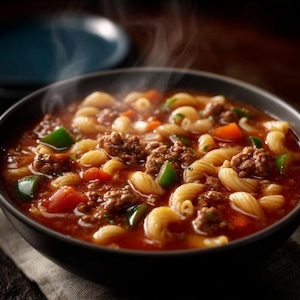 BESTE RECIPE For Hearty Hamburger Macaroni Soup (Printable PDF)