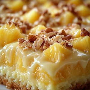 EINFACHES REZEPT Für Ananas-Pekannuss-Sahne-Riegel: Druckbares Dessert (PDF)