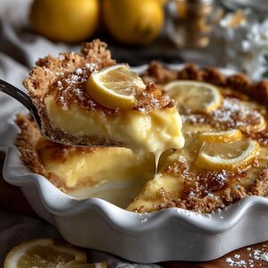 EASY RECIPE For Lemon Cream Pie : Tangy No-Bake Dessert (PDF Downloadable Recipe)