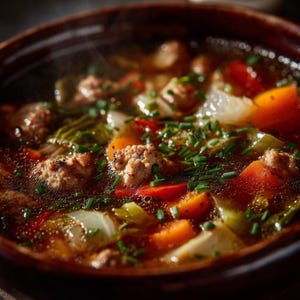 MELHOR RECEITA para uma deliciosa sopa caseira de almôndegas e vegetais (PDF para impressão)