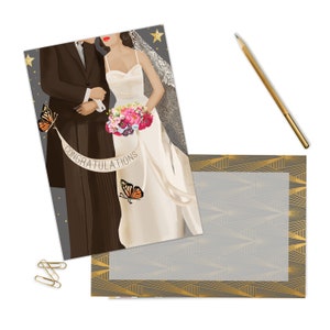 Wedding Card | Marriage Card | Congratulations | New Couple | Retro Style | 1950&#39;s Style