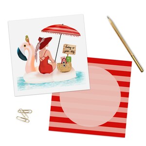Birthday Card | Double-sided Flat Card | Greeting Card | Card For Her | Unique Card | Beach Card | Surfer Girl