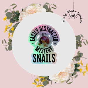 Stickers escargots mystère holographique magenta - Cadeau escargot amusant et fantaisiste | Idéal pour ceux qui sont facilement distraits par les escargots !