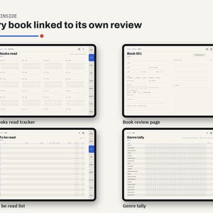 Digital Reading Journal, GoodNotes Reading Log, Book Tracker, Book Review Template, iPad Reading Planner, Printable